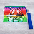 Load image into Gallery viewer, Rainbow Tiger Small Zipper Pouch with Wristlet Strap-The Steady Hand
