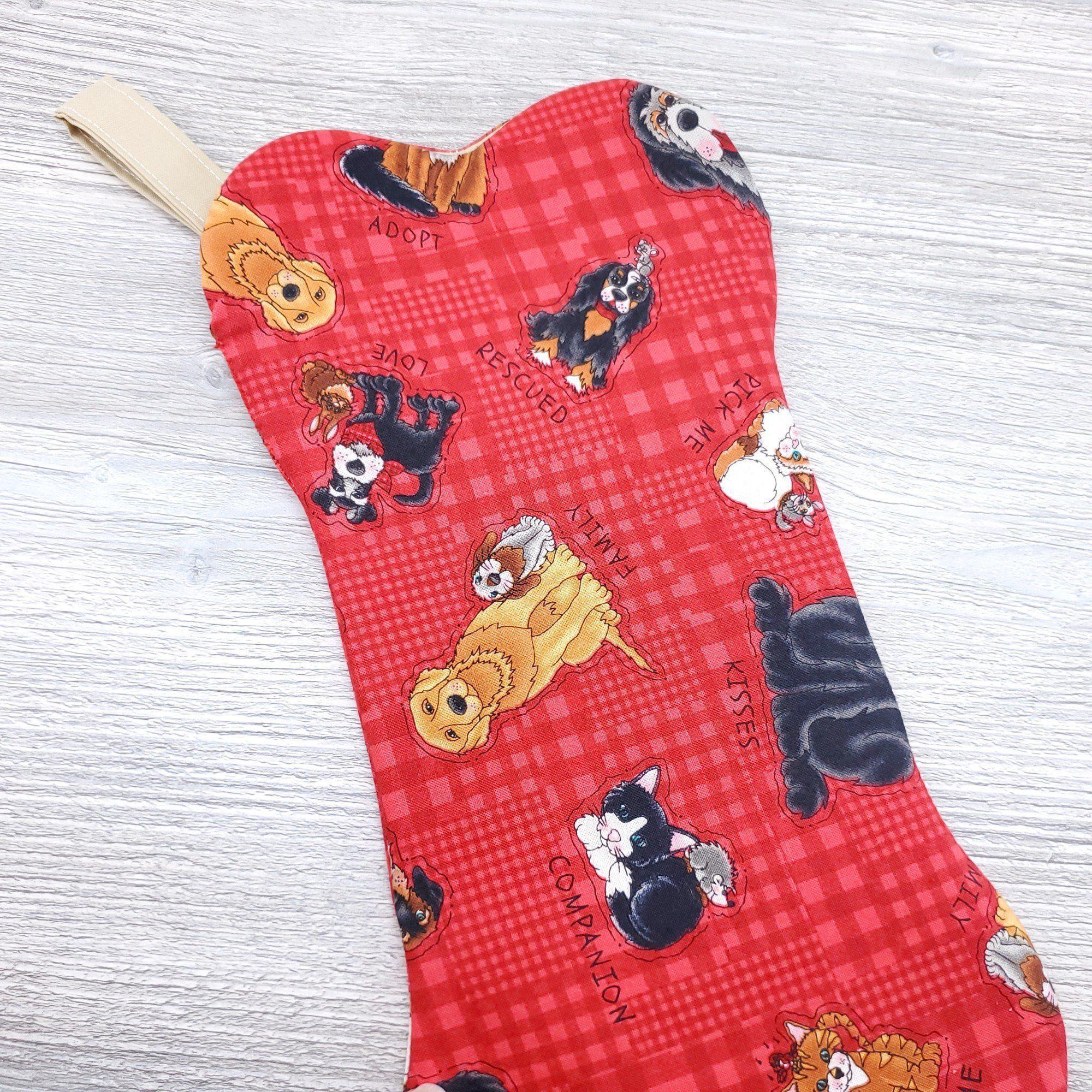 Rescued and Loved Bone Shaped Holiday Stocking-The Steady Hand