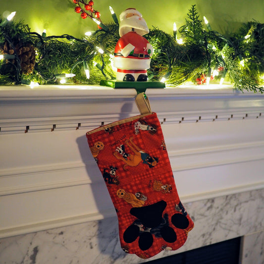 Rescued and Loved Paw Print Holiday Stocking-The Steady Hand