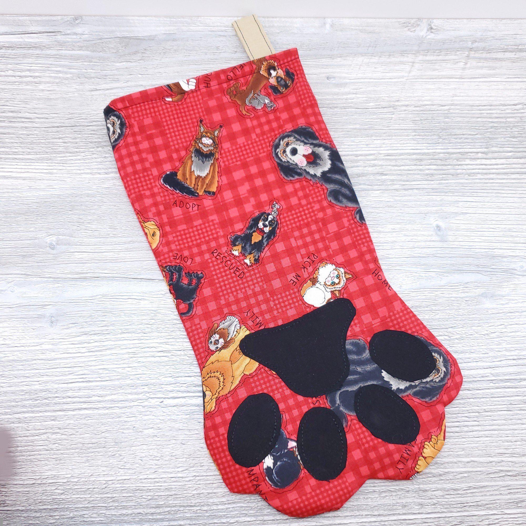 Rescued and Loved Paw Print Holiday Stocking-The Steady Hand