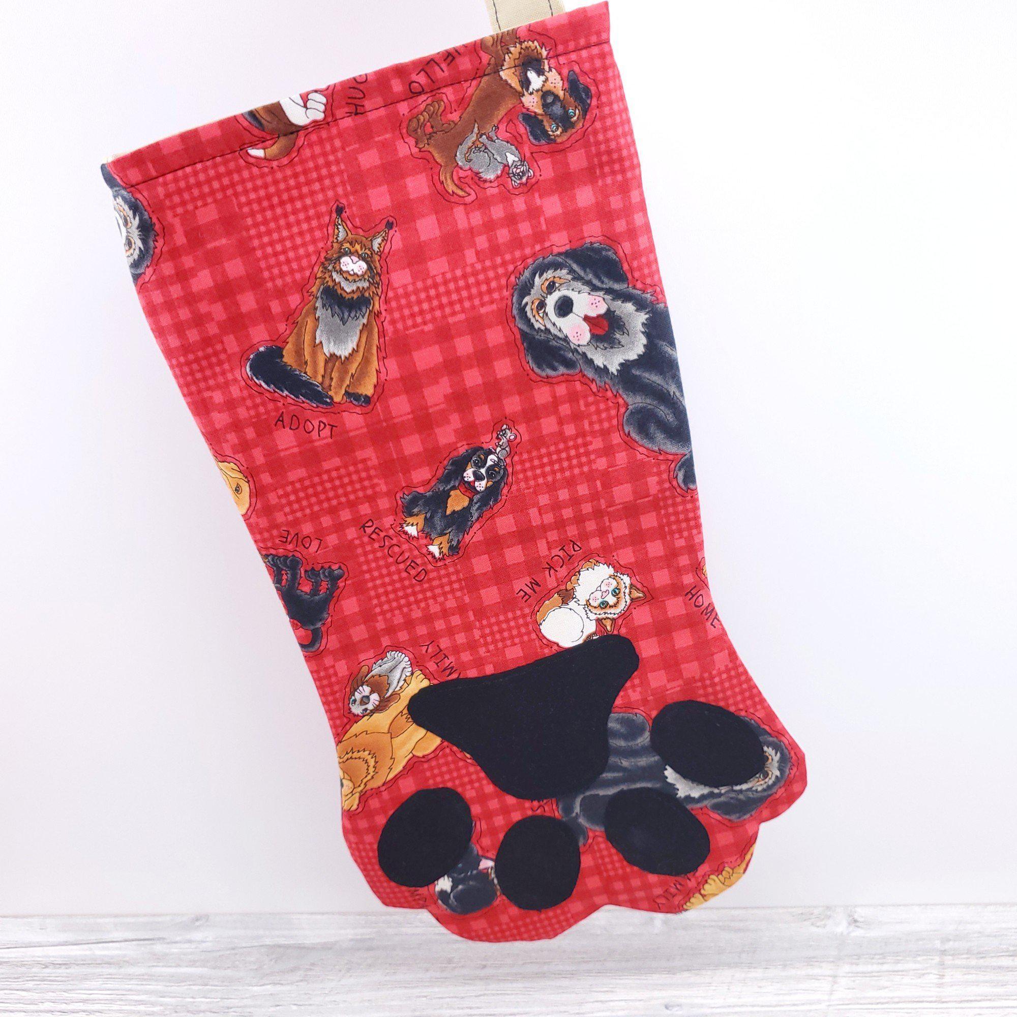 Rescued and Loved Paw Print Holiday Stocking-The Steady Hand