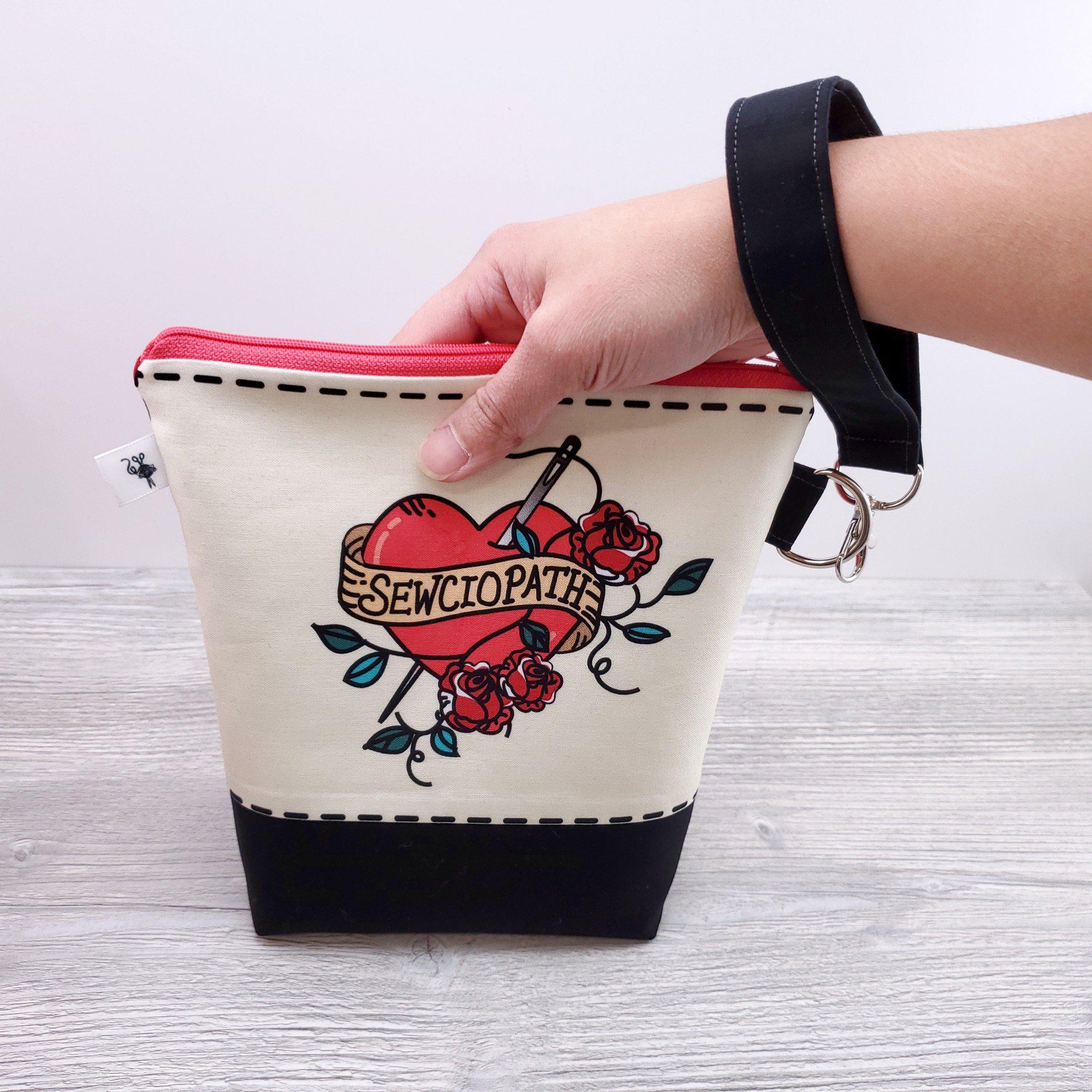 Sewciopath Small Zipper Storage Pouch with Wristlet Strap-The Steady Hand