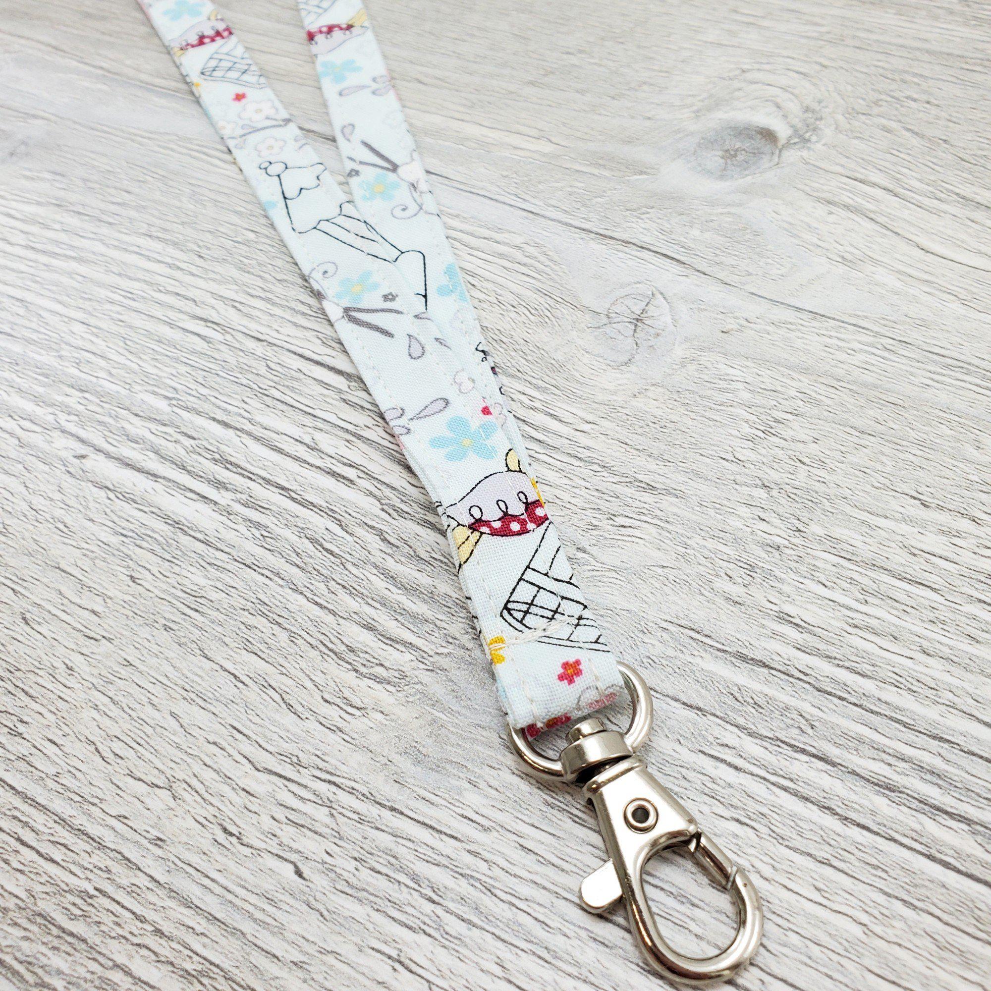 Skinny Fabric Lanyard Birdies All Around with Optional Badge/Vaccine Card Holder - 15" drop & 1/2" wide-The Steady Hand