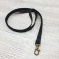 Load image into Gallery viewer, Skinny Fabric Lanyard Black with Optional Badge/Vaccine Card Holder - 20-1/2" drop & 1/2" wide-The Steady Hand
