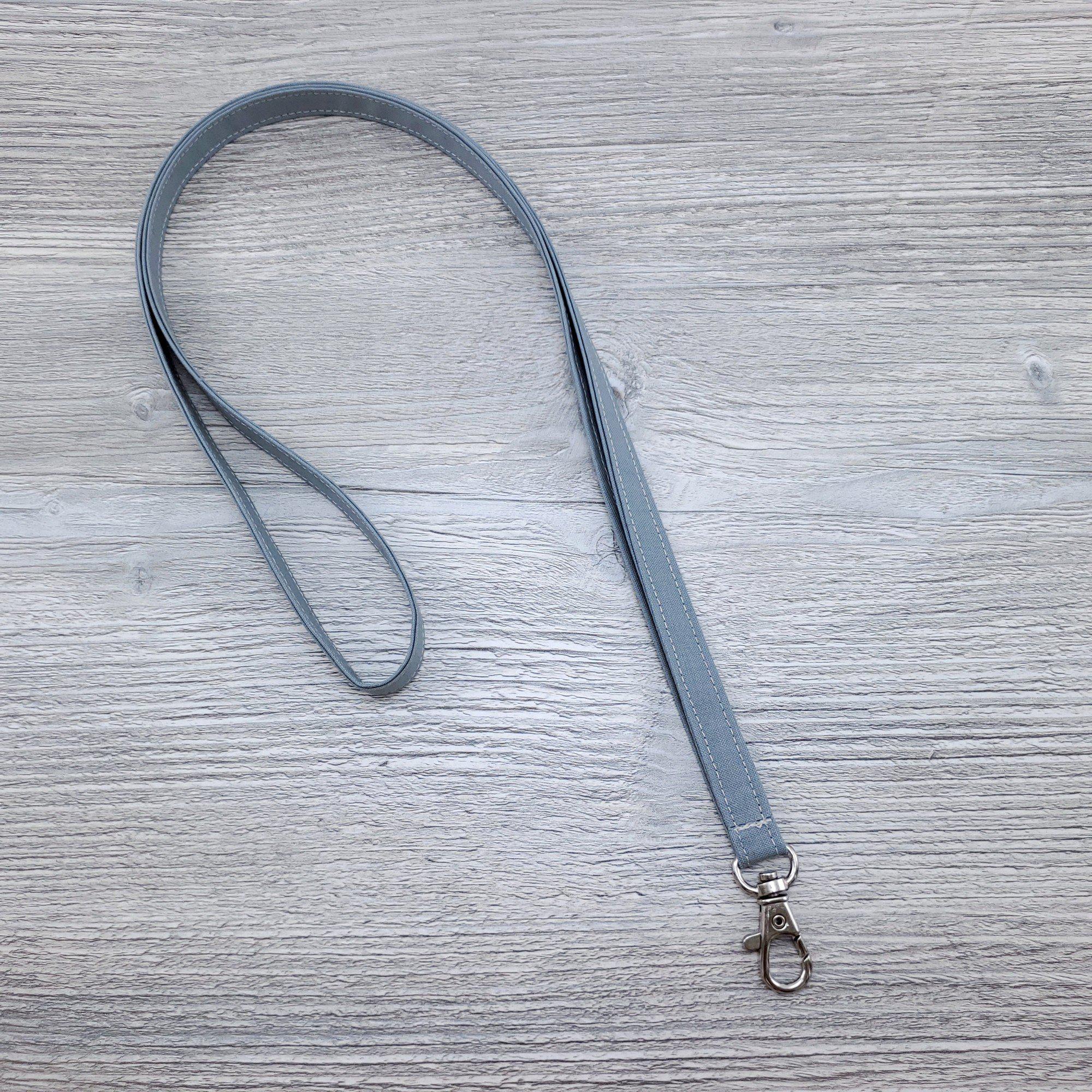 Light Gray Skinny Fabric Lanyard with Optional Badge/Vaccine Card Holder-The Steady Hand