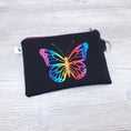 Load image into Gallery viewer, Small Flat Zipper Pouch Rainbow Butterfly-The Steady Hand
