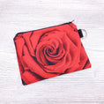 Load image into Gallery viewer, Small Flat Zipper Pouch Red Rose-The Steady Hand
