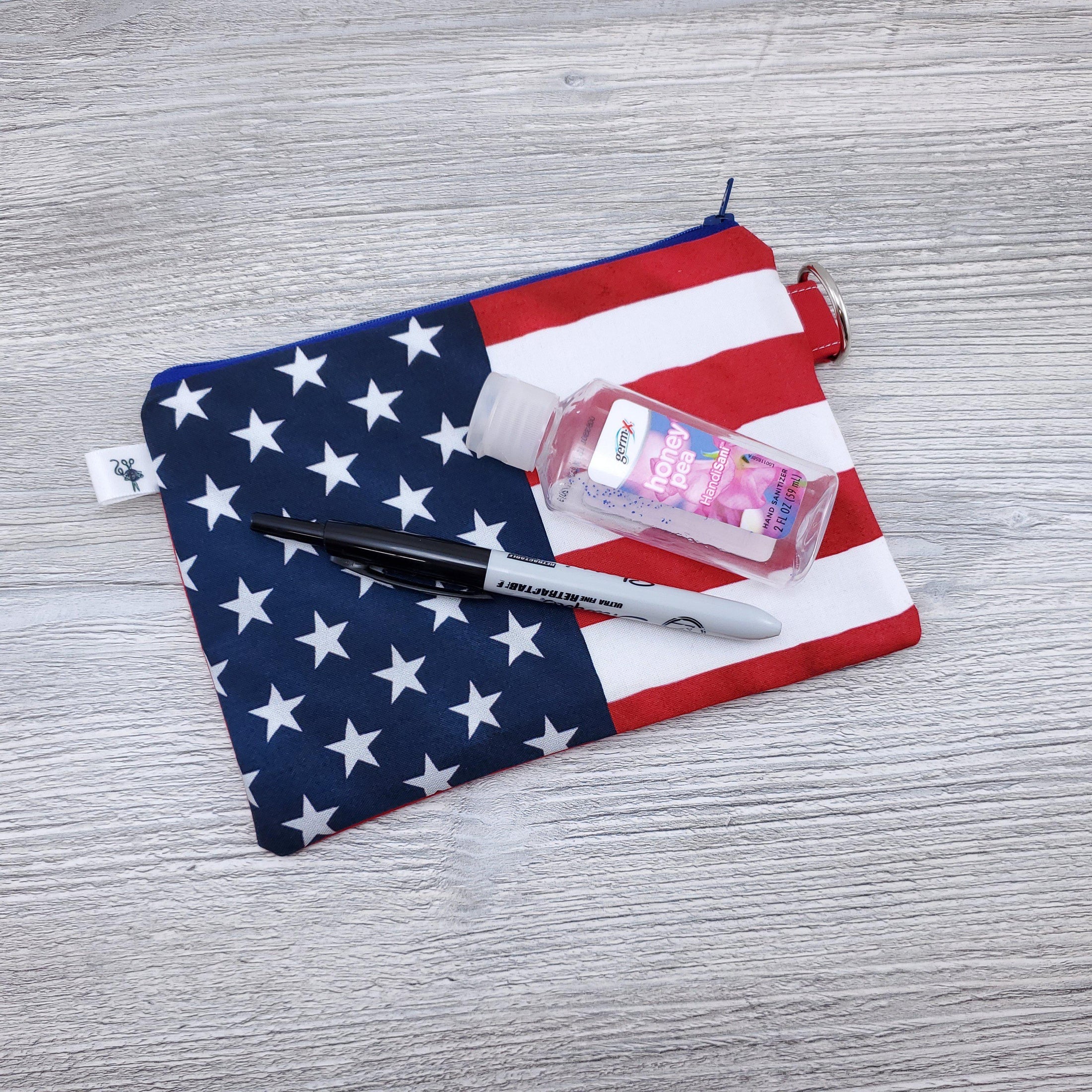 Small Flat Zipper Pouch U.S. Flag-The Steady Hand