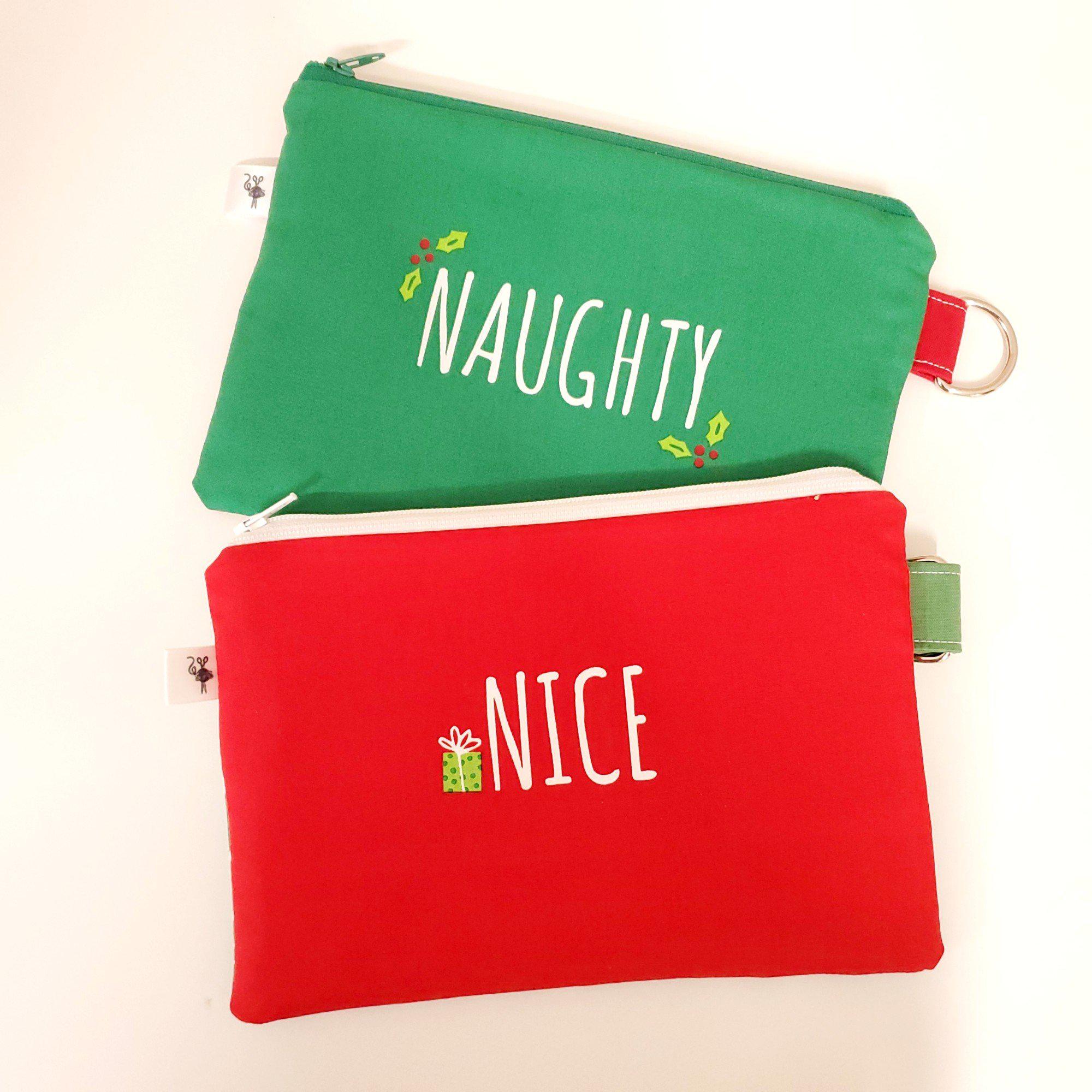 Small Zipper Pouch Christmas Naughty or Nice-The Steady Hand