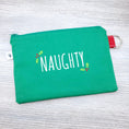 Load image into Gallery viewer, Small Zipper Pouch Christmas Naughty or Nice-The Steady Hand
