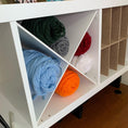 Load image into Gallery viewer, X Divider Cube Insert for Cube Storage Shelves, Unfinished or White-The Steady Hand
