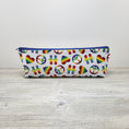 Load image into Gallery viewer, Pencil pouch white with rainbows. 
